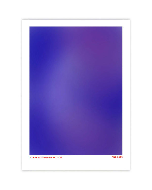 Blue Fade minimalist Danish art poster with soft blue gradients on enhanced matte paper